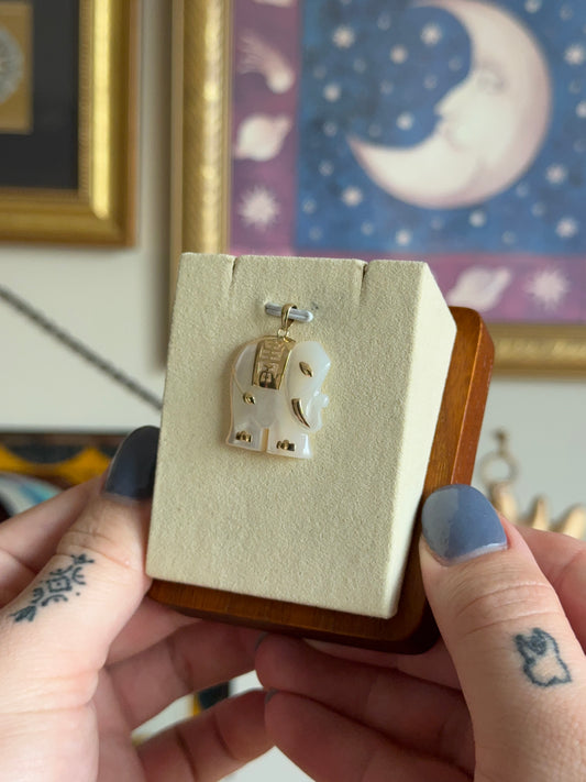 Mother of pearl elephant pendant