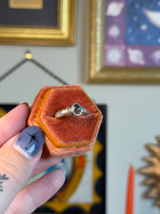 Blue topaz ring