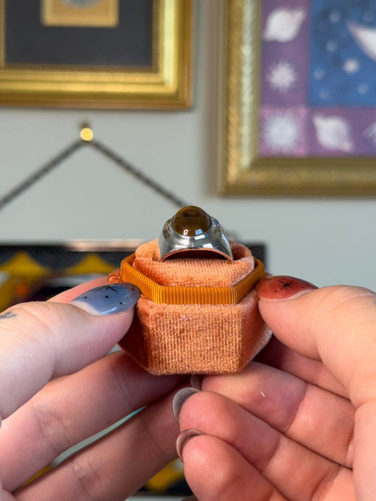 Taxco tigers eye signet ring