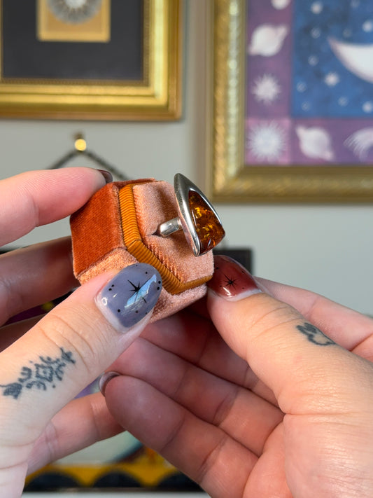 Modernist Amber ring