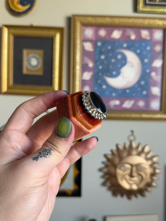 Navajo style Black Onyx ring