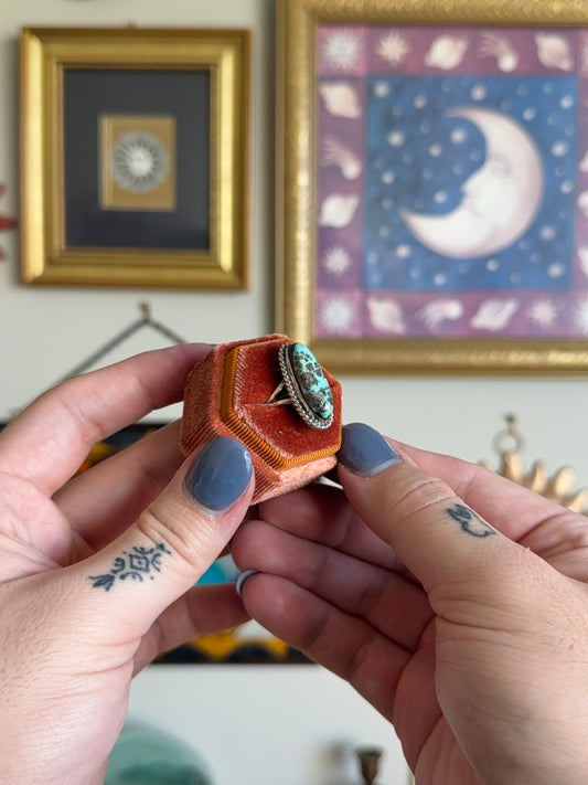 Elongated Turquoise ring