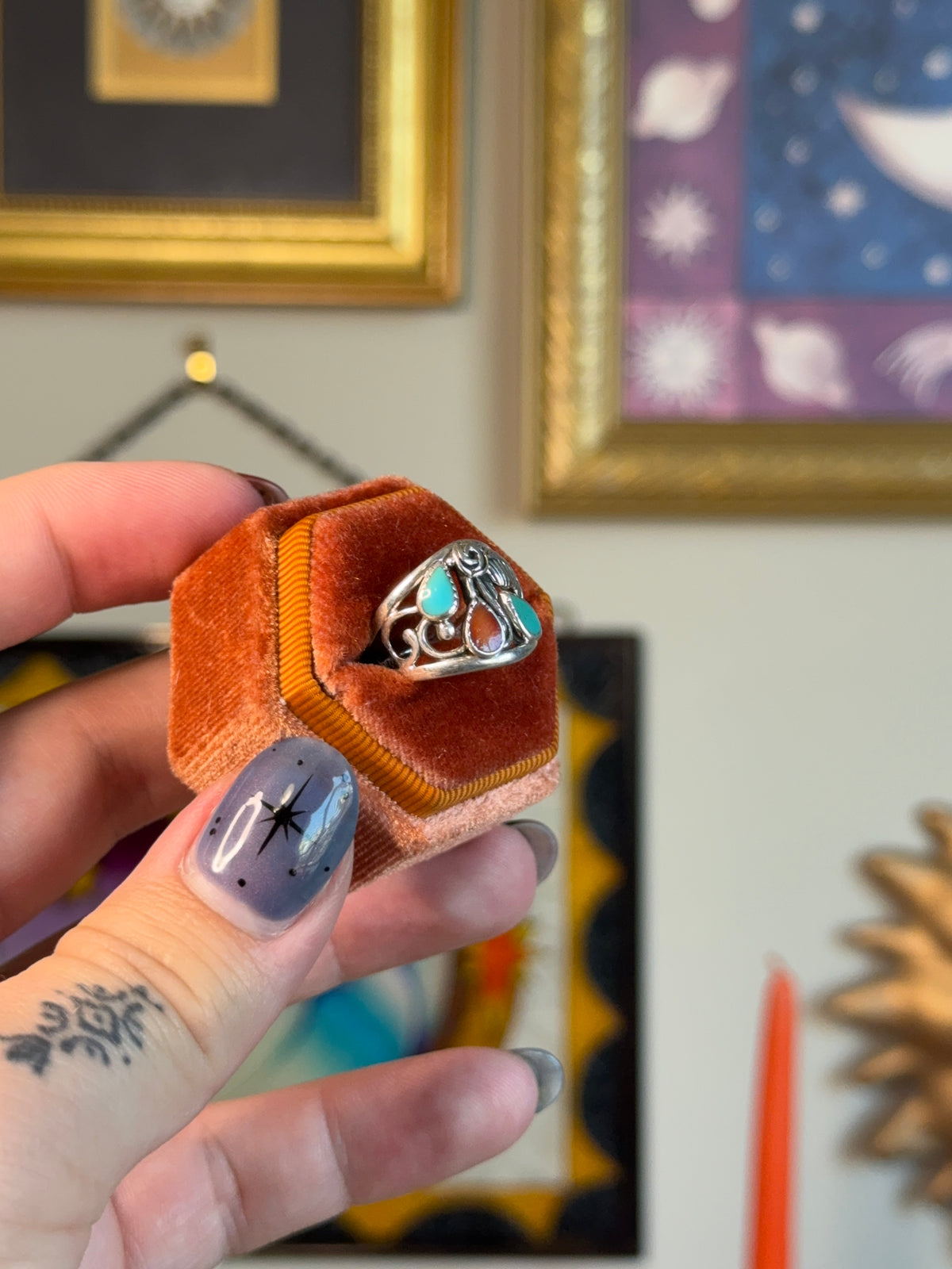 Turquoise and coral band
