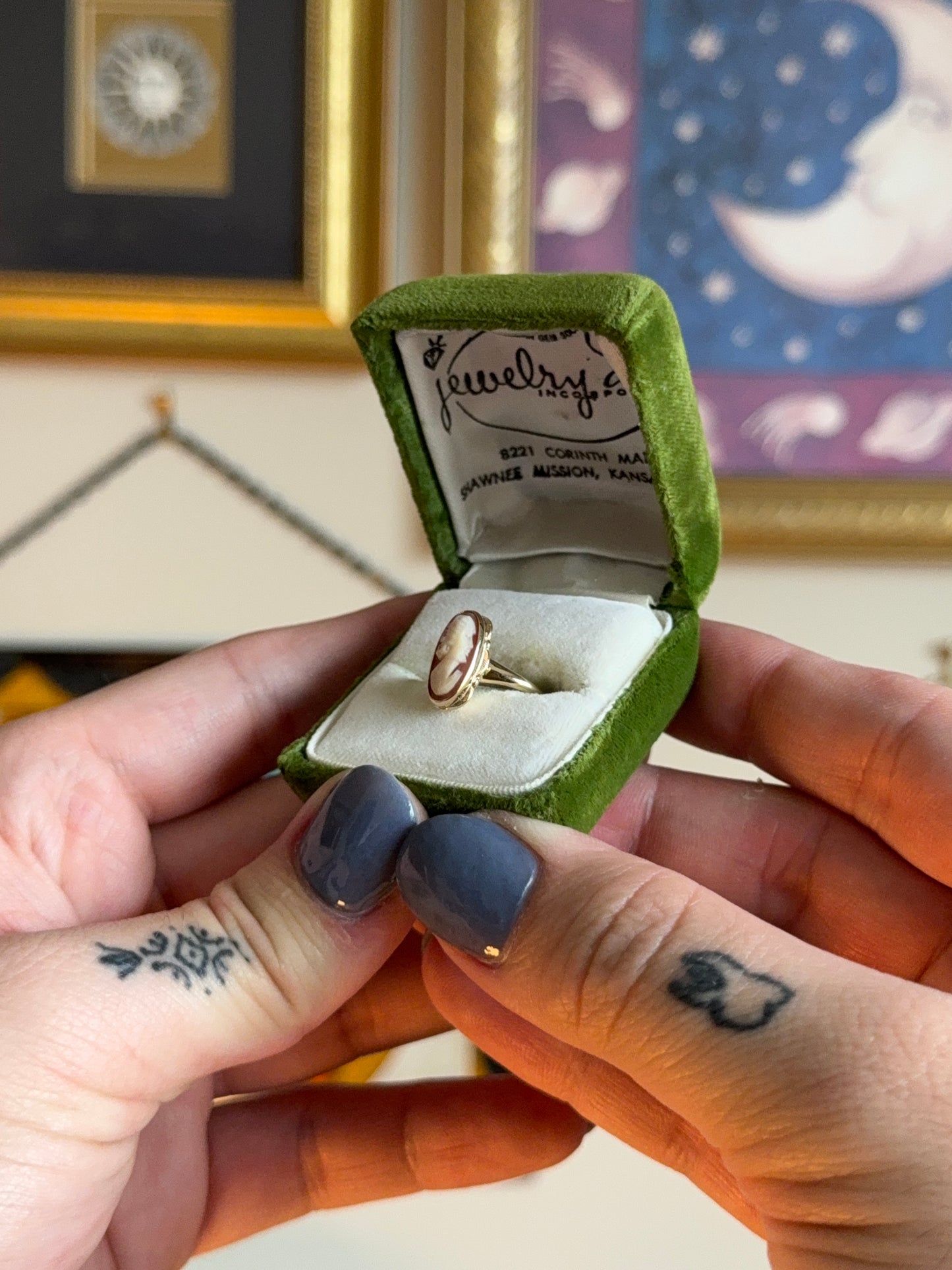 Antique elongated oval cameo