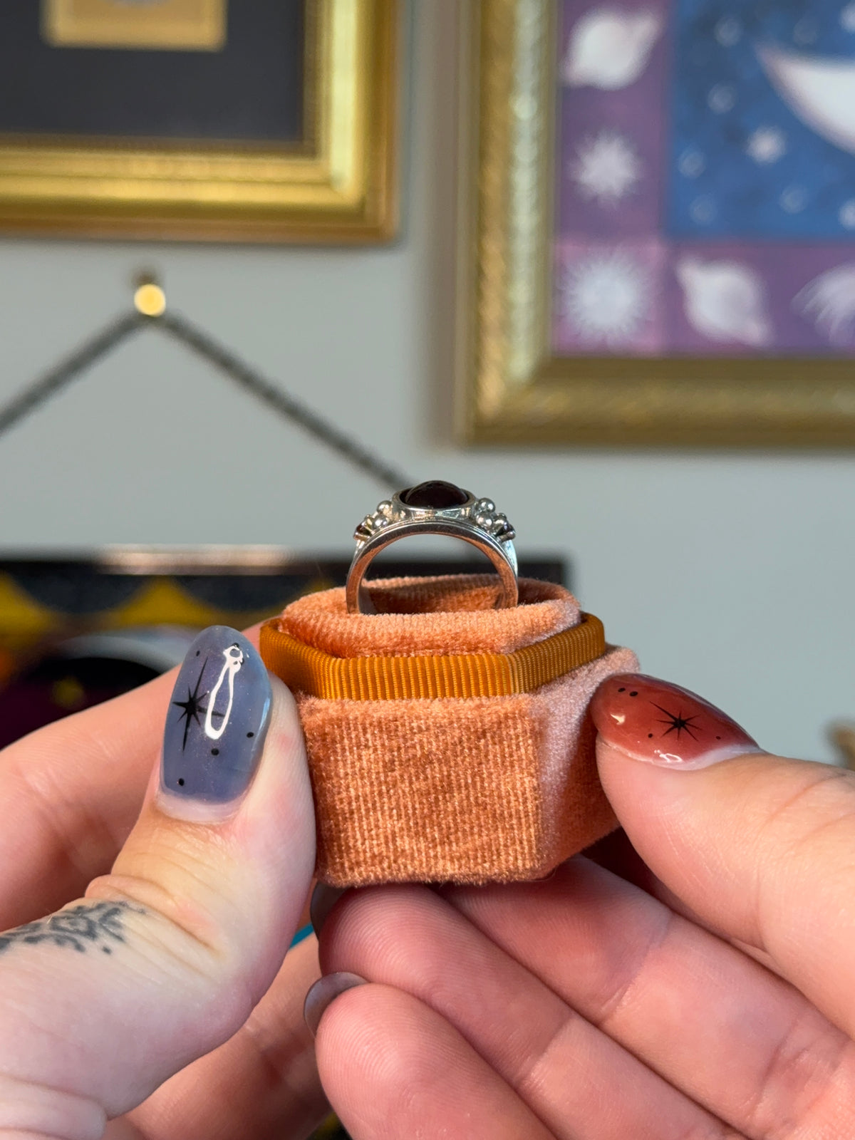 Garnet cabochon band