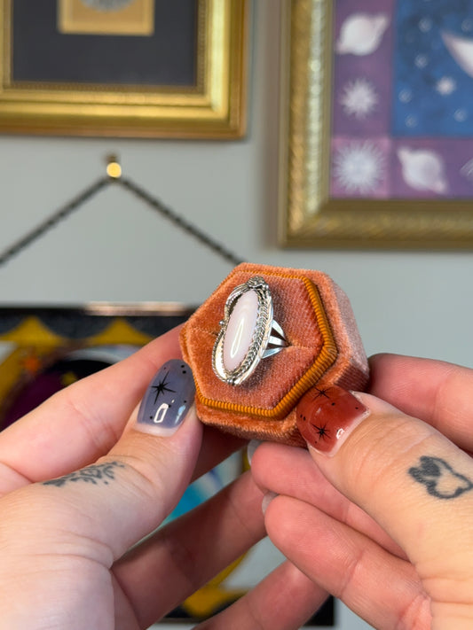 Elongated Navajo mother of pearl ring