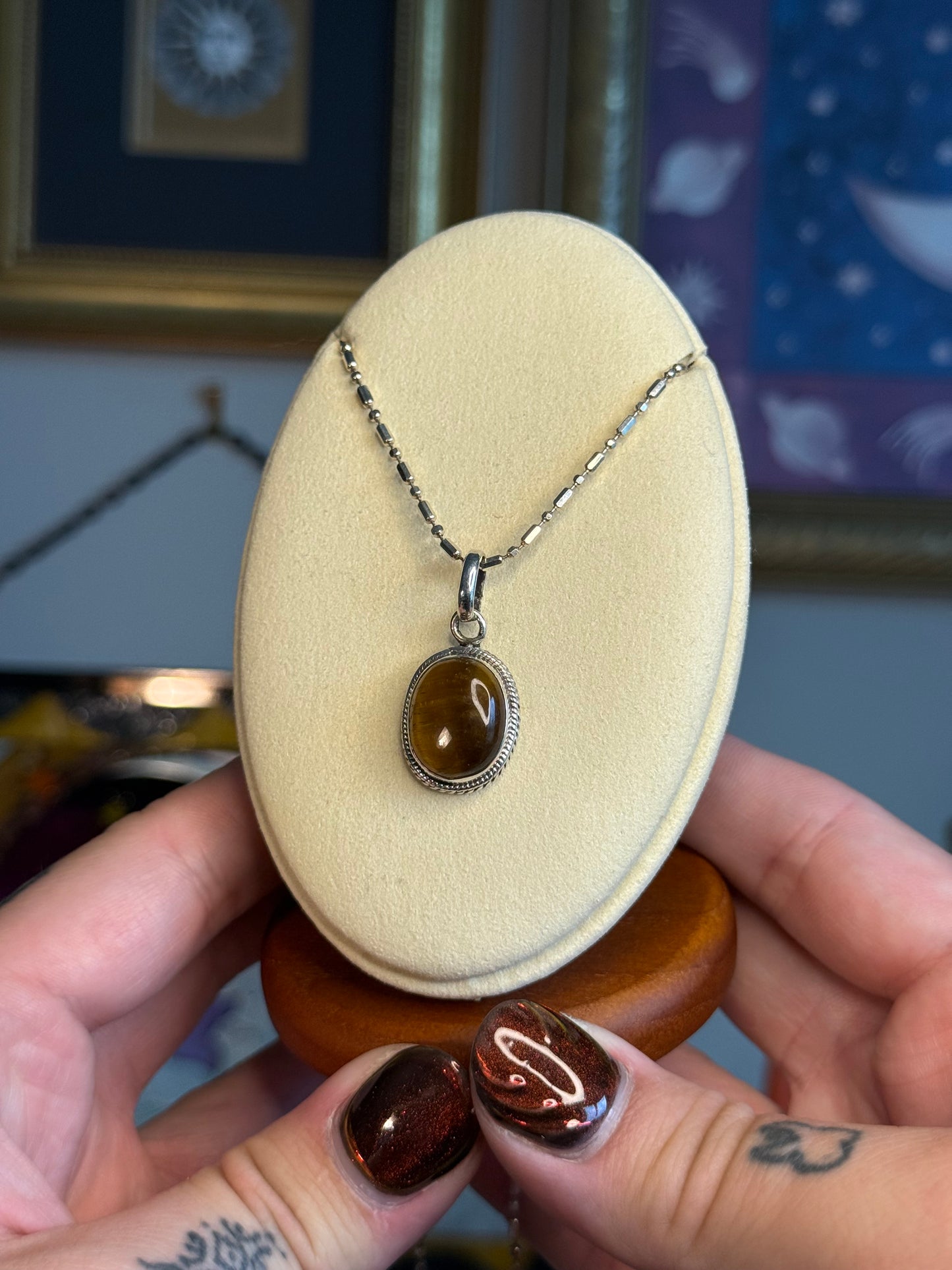Cabochon Tigers eye necklace