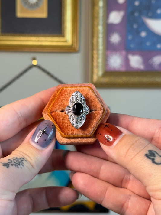 Garnet & Marcasite ring