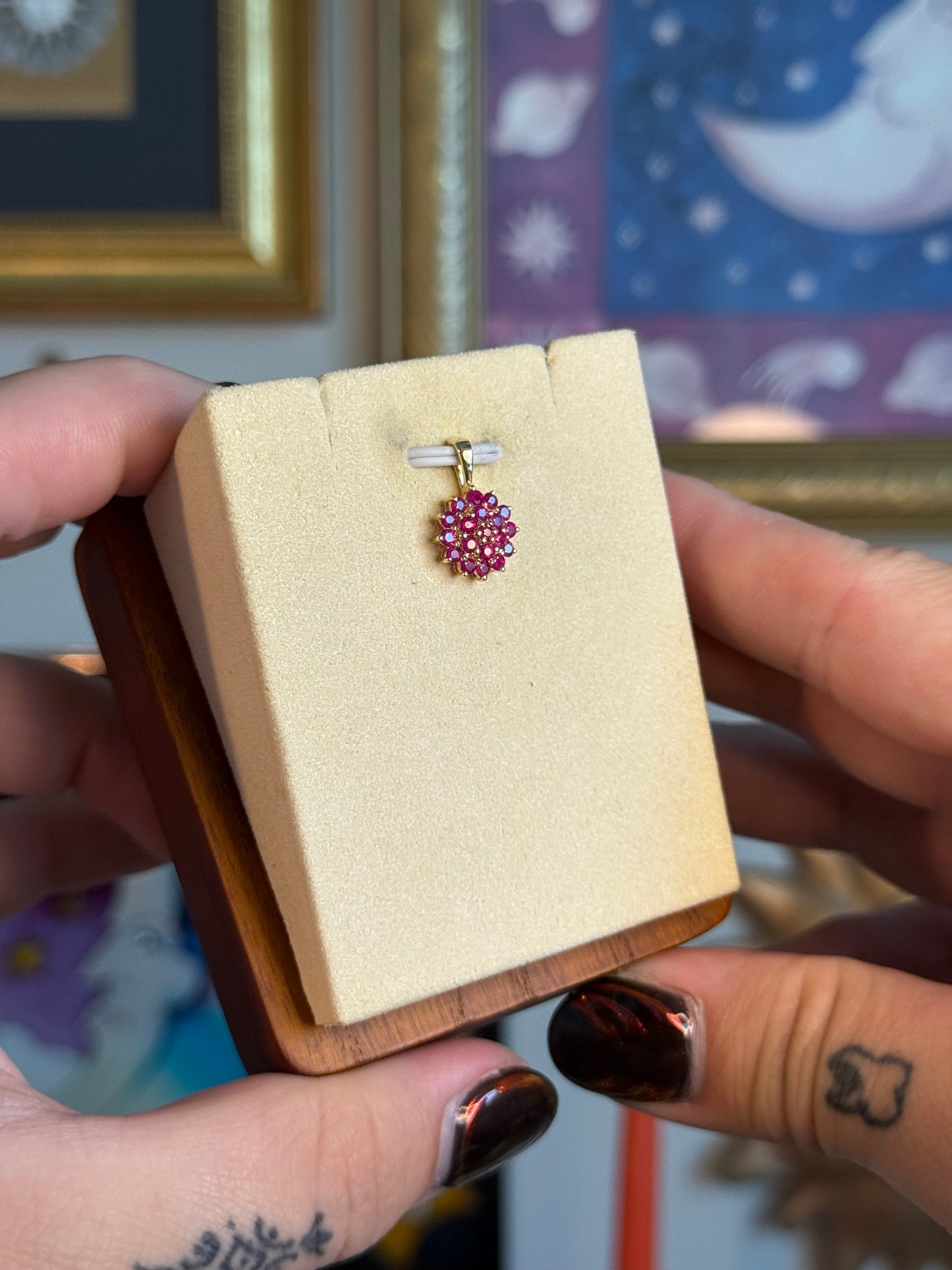 Ruby cluster pendant