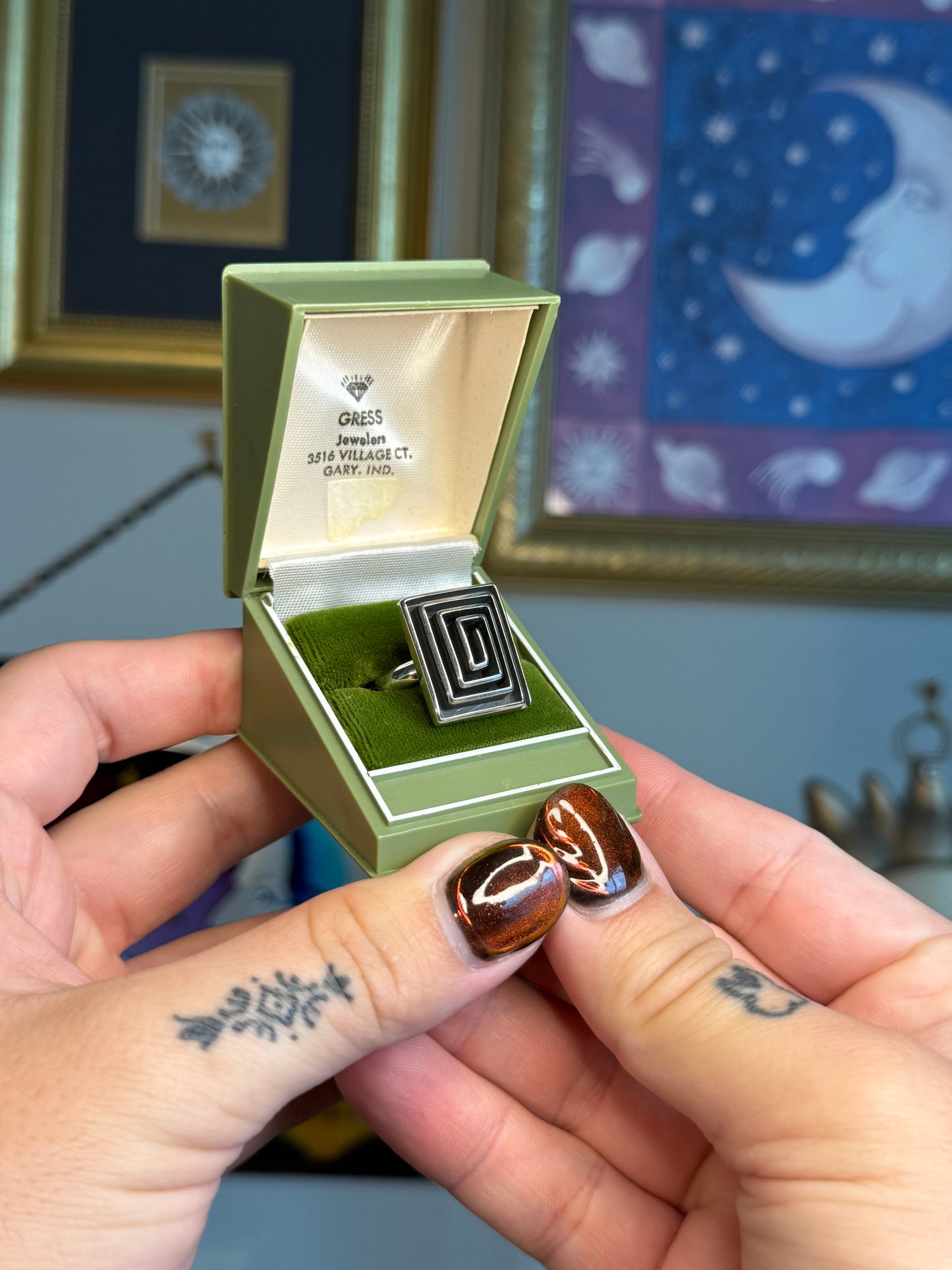 Taxco spiral square ring