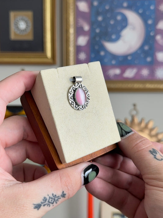 Pink cat eye pendant