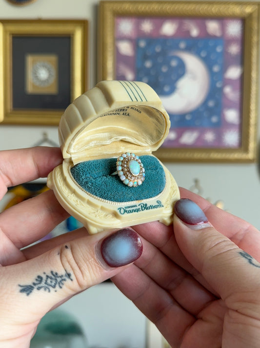 Antique Opal and seed pearl ring