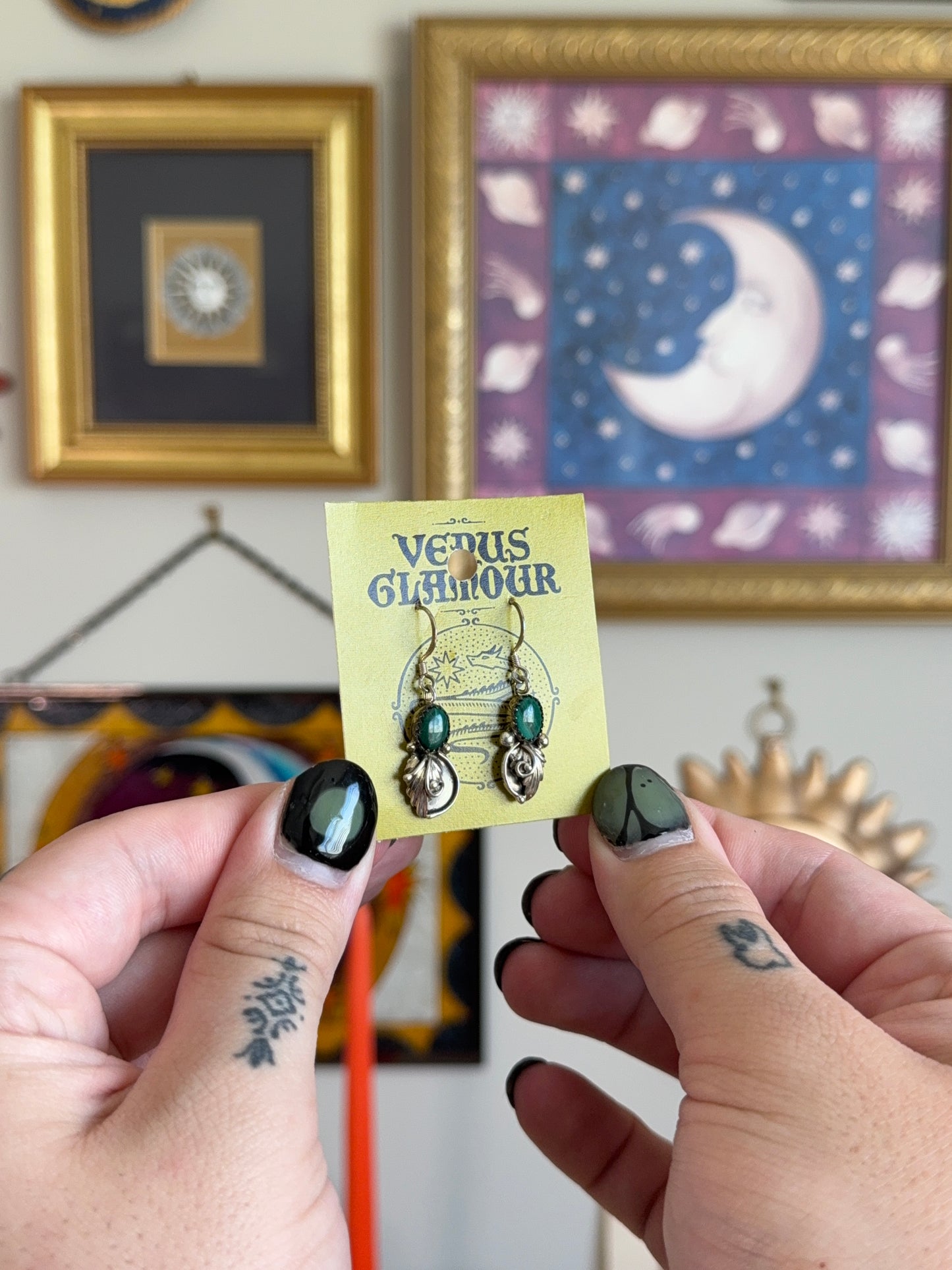 Malachite earrings