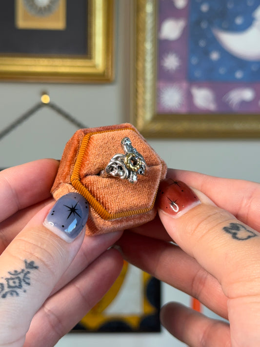Brutalist style celestial ring