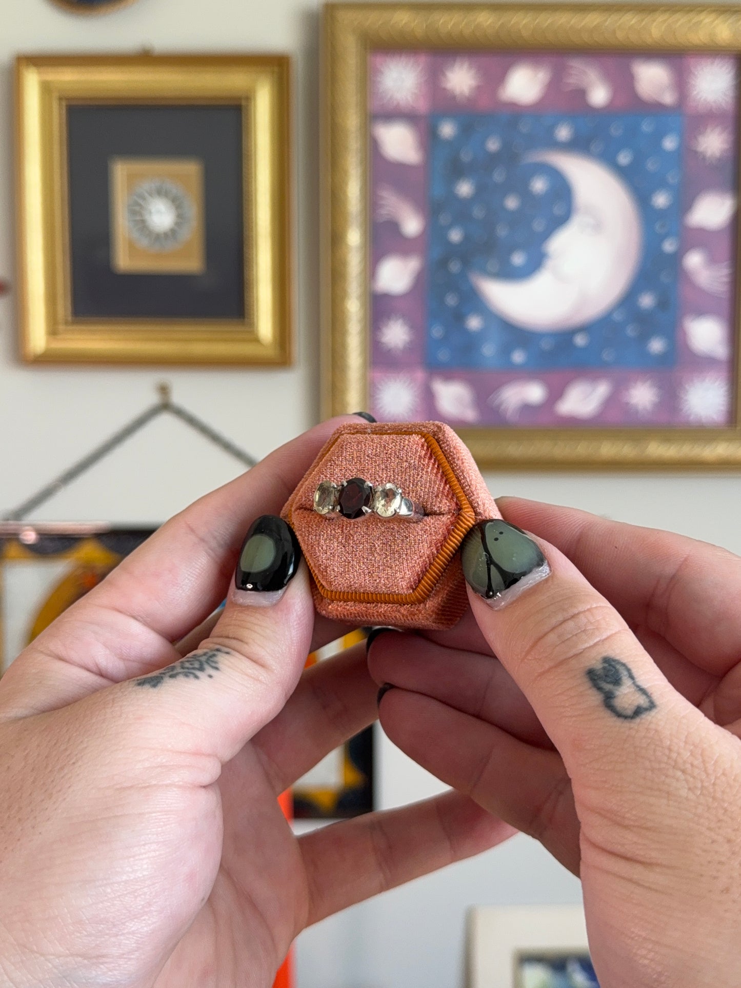 Citrine & Garnet ring