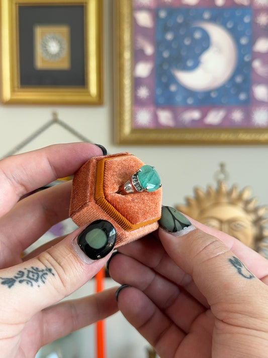 Green agate ring