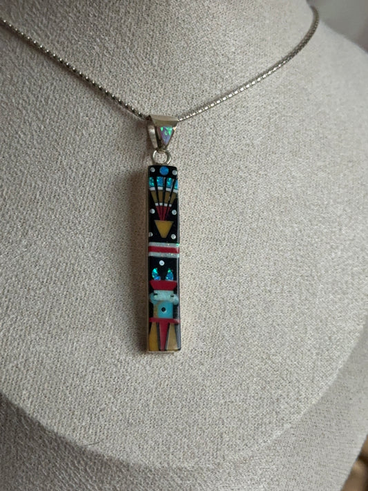 Sterling Silver Zuni inlay pendant