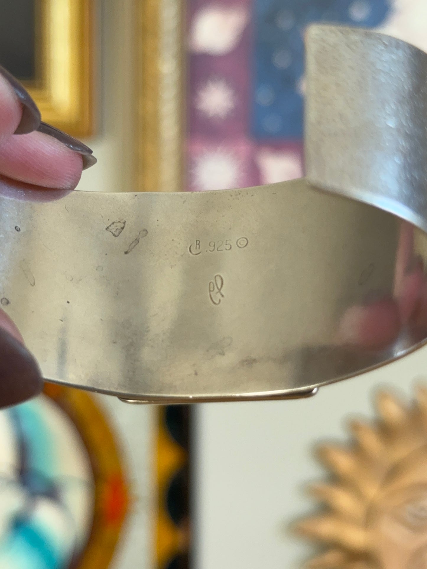 Sterling Silver Multi Stone setting cuff