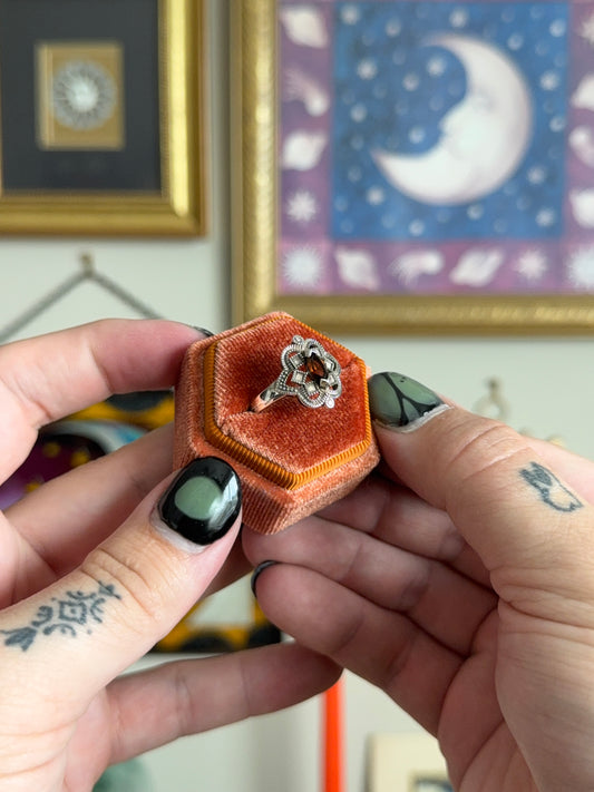 Marquise garnet ring