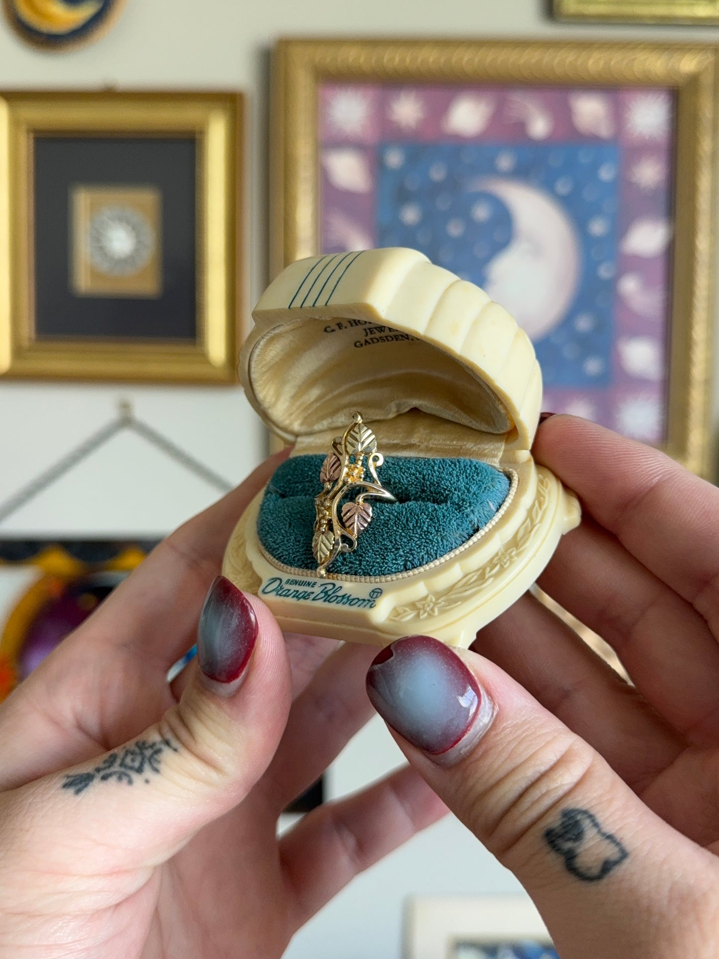 Elongated Black Hills floral ring