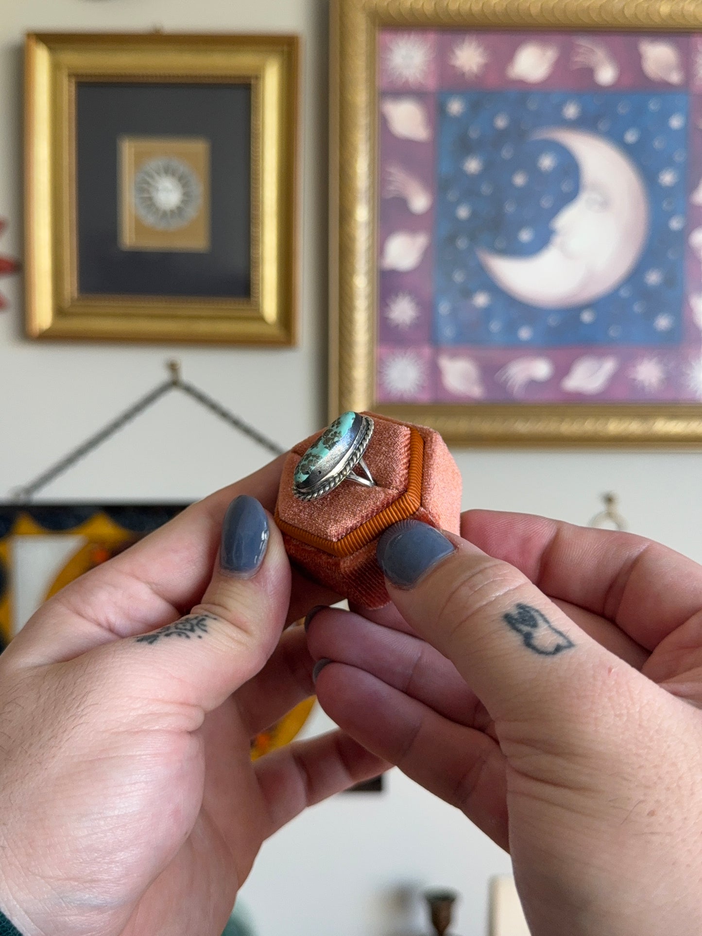 Elongated Turquoise ring