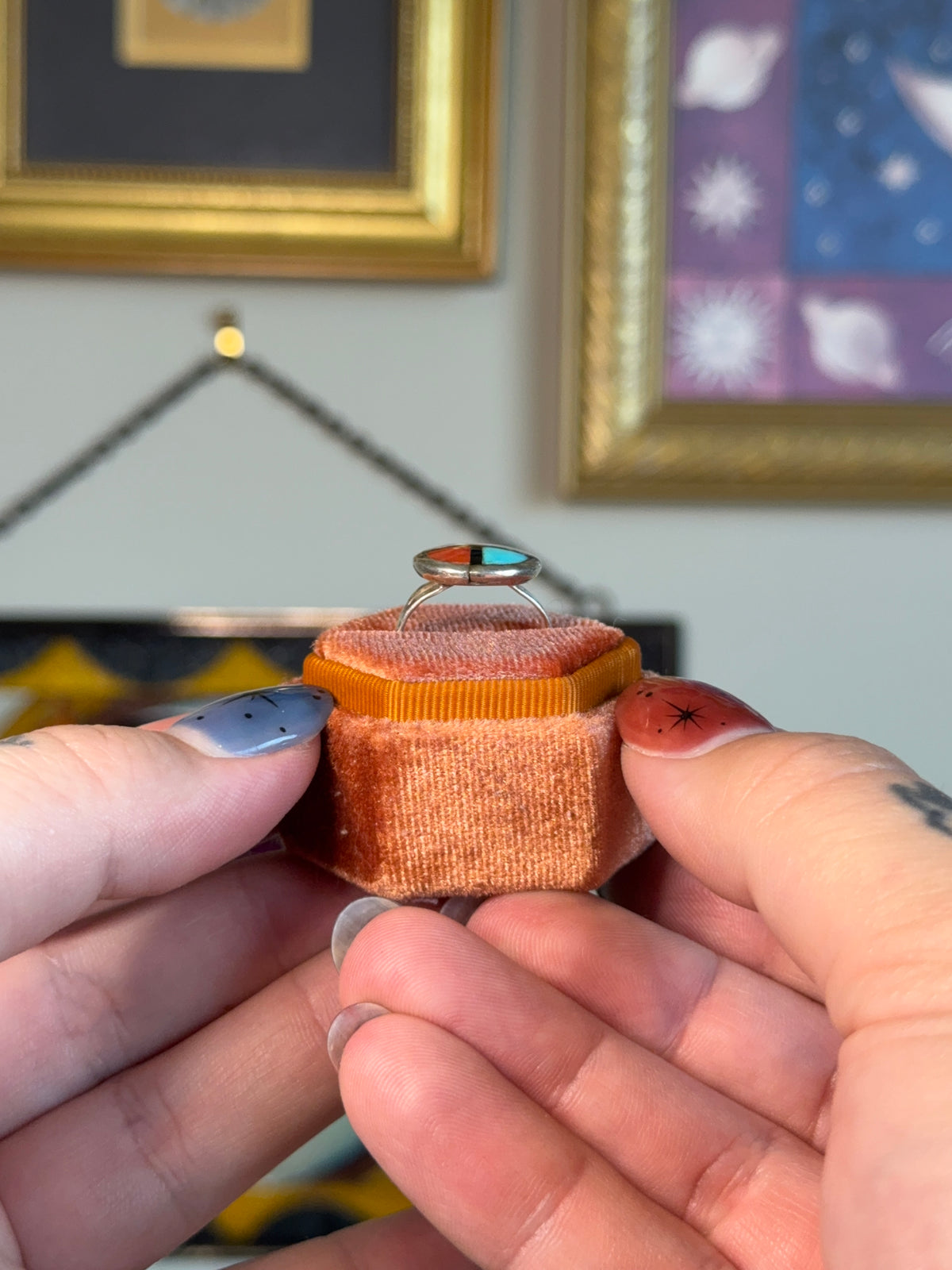 Zuni inlay circle ring