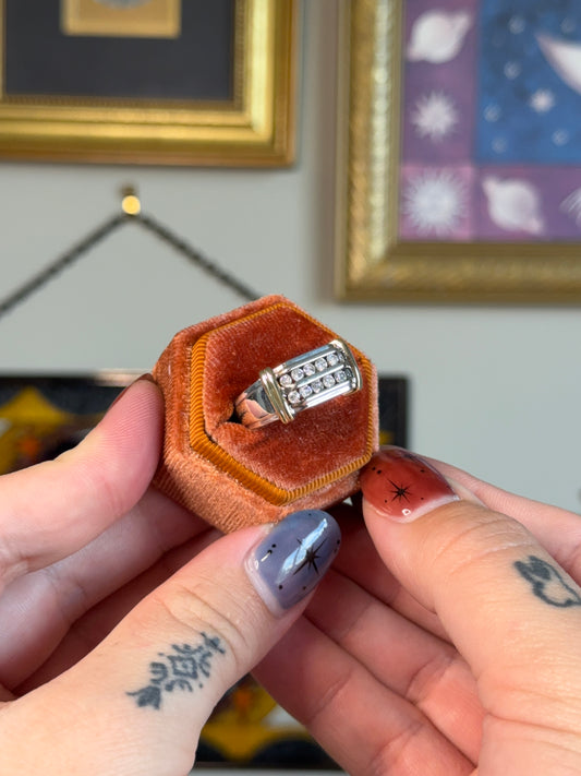 Two tone diamond band