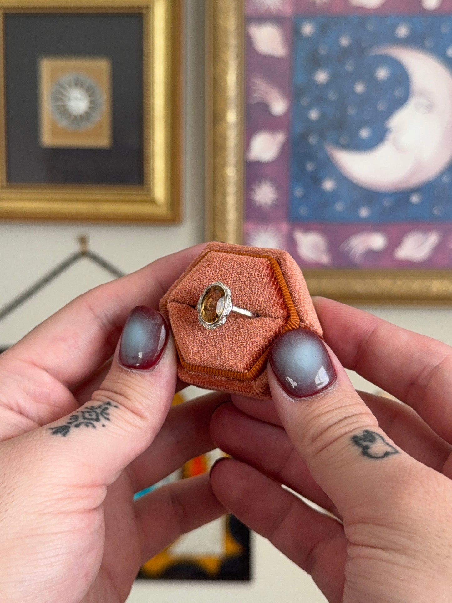 Detailed citrine ring
