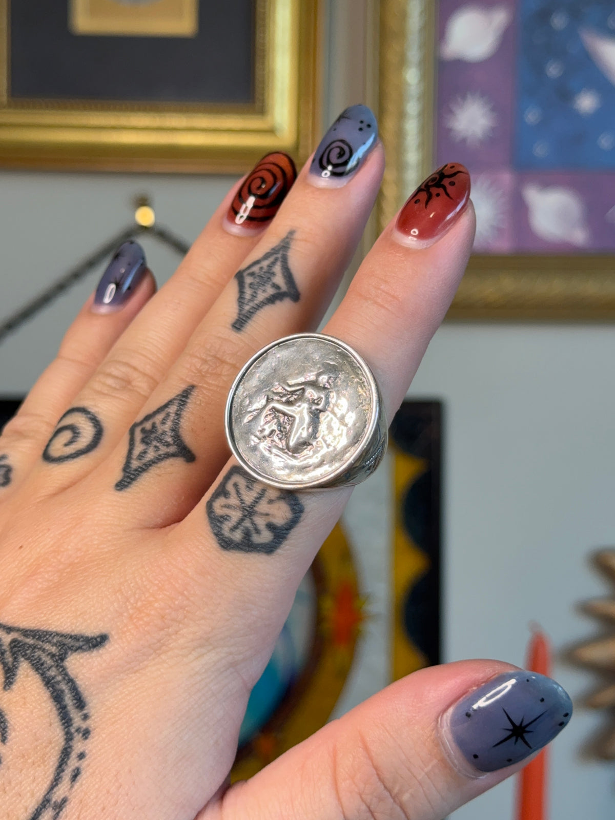 Silpada Roman coin statement ring