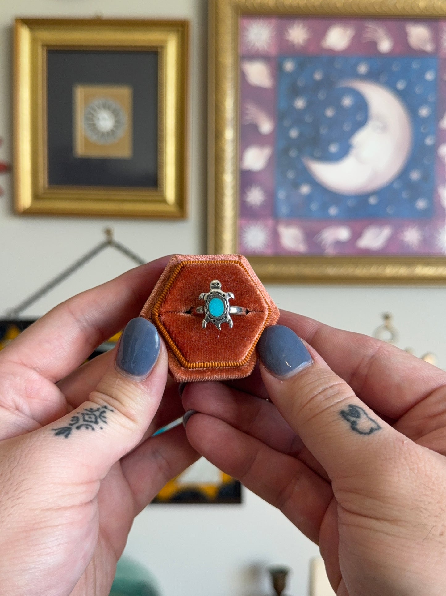 Turquoise Turtle ring