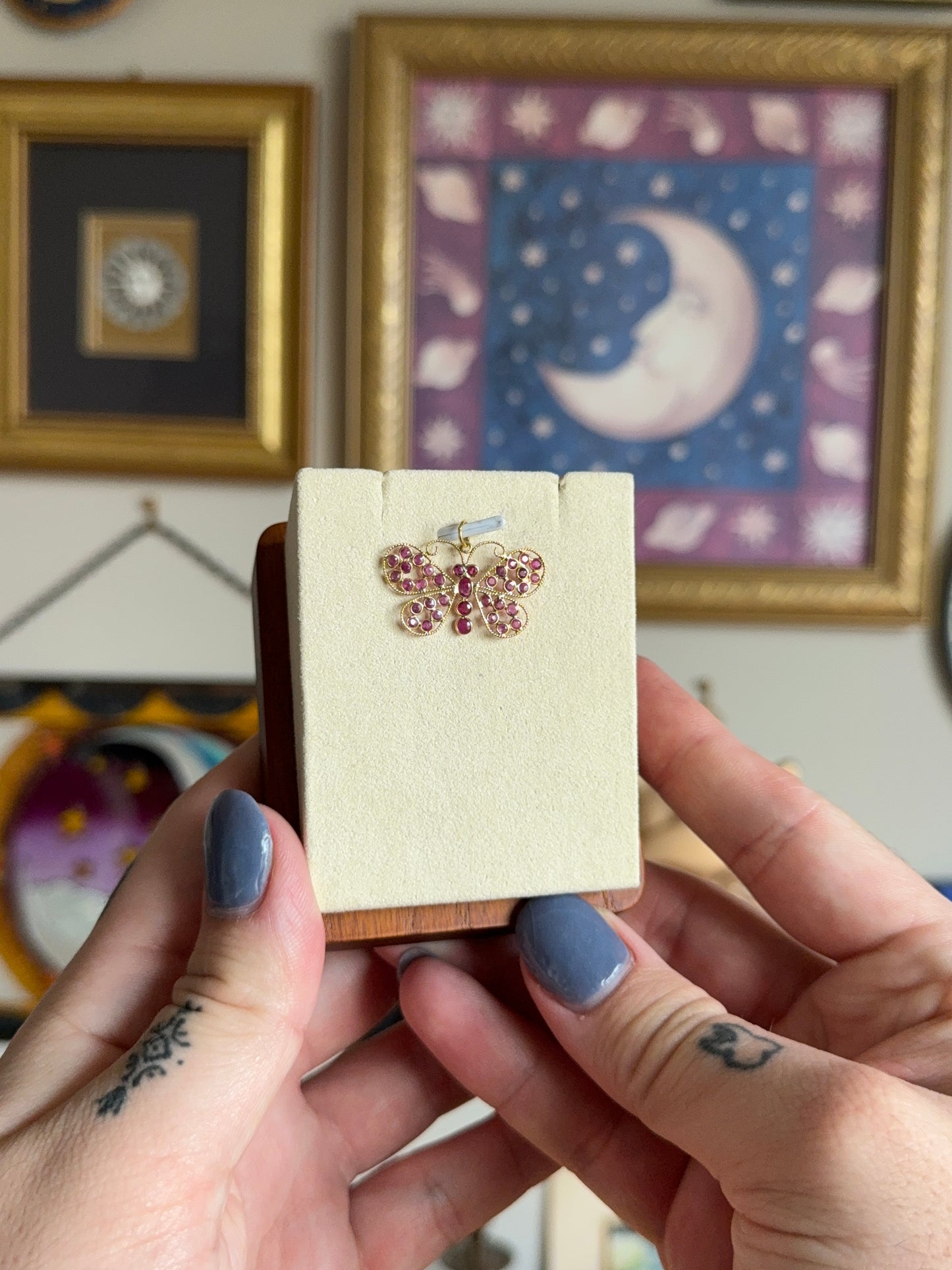 Ruby butterfly pendant