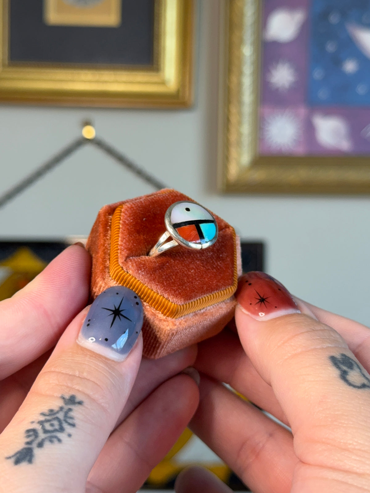Zuni inlay circle ring