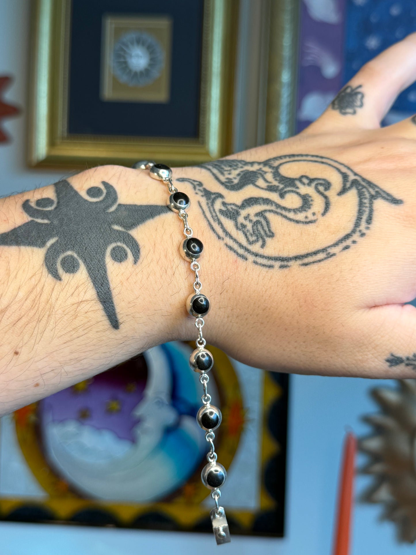 Black Onyx link Bracelet
