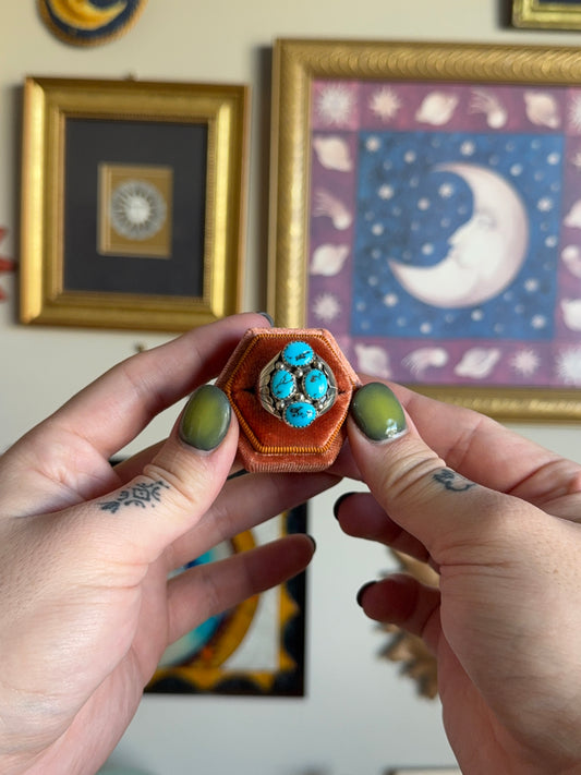Turquoise cluster signet