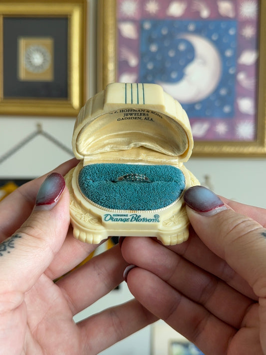 High setting blue topaz band