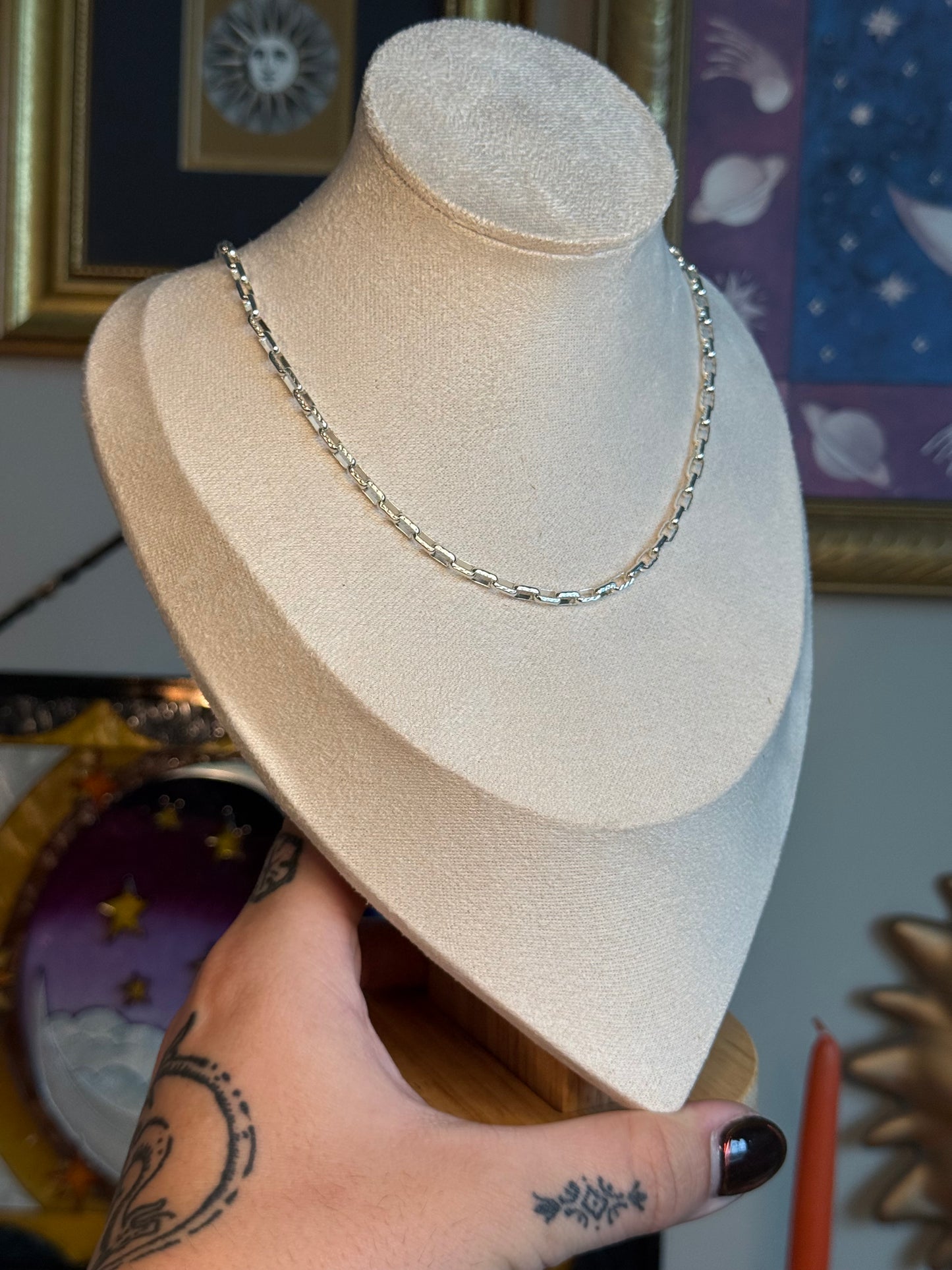 Engraved paper clip chain