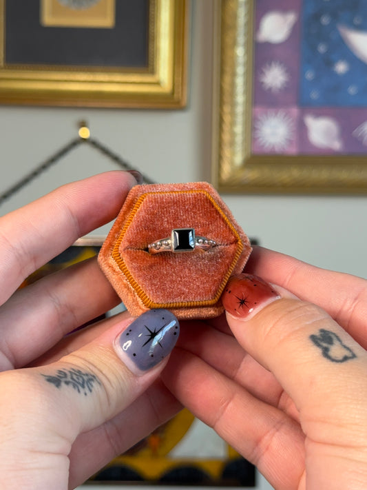 Small black onyx square band