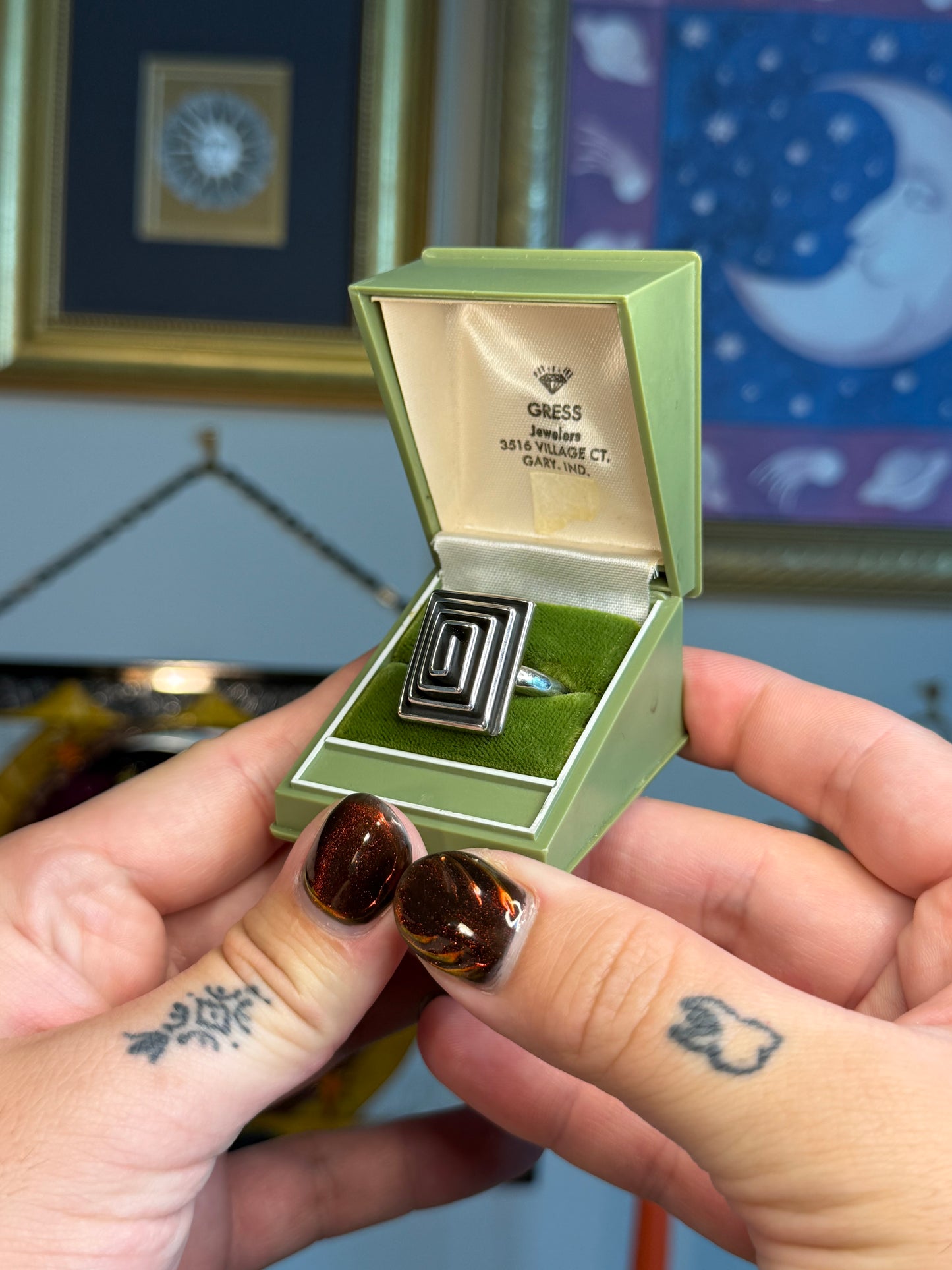 Taxco spiral square ring