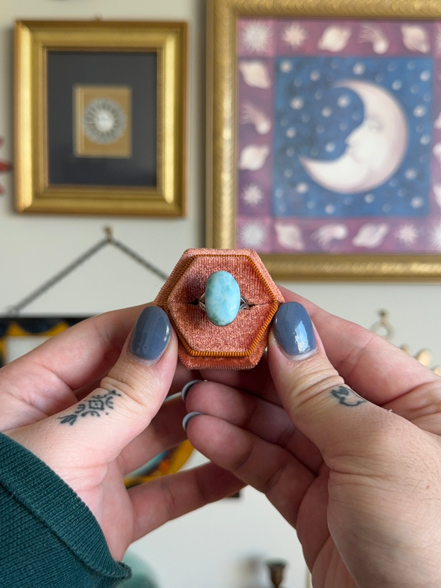 Oval Larimar ring