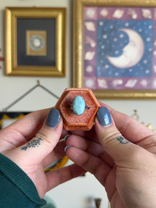 Oval Larimar ring