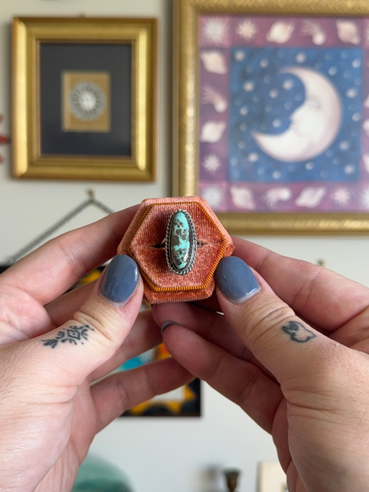 Elongated Turquoise ring