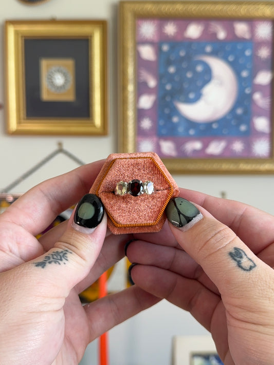 Citrine & Garnet ring