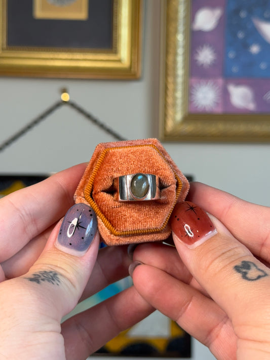 Labradorite cabochon ring