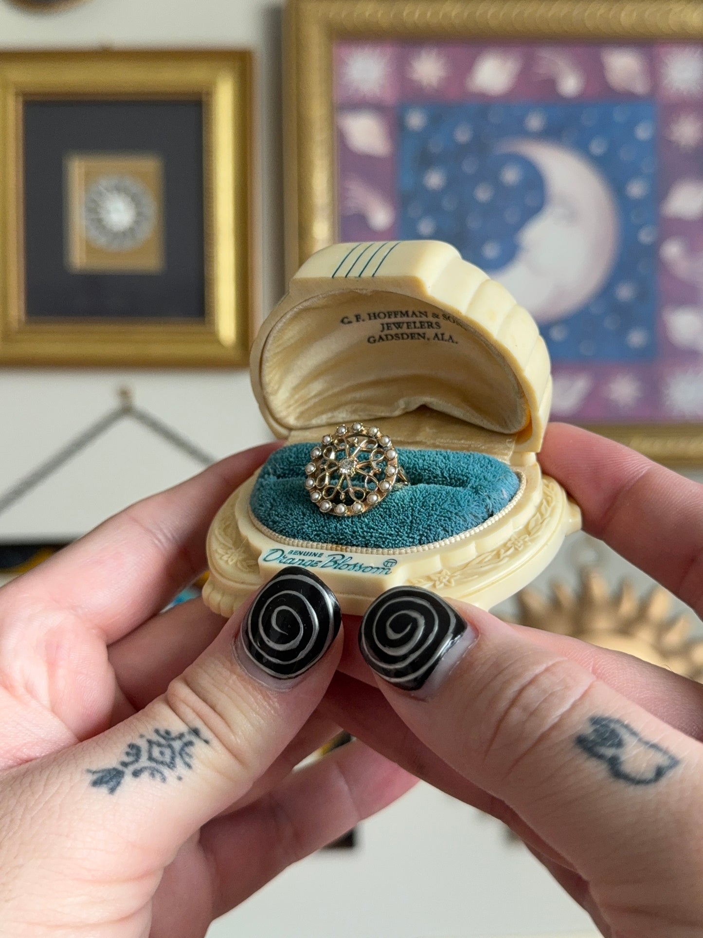 Antique Diamond & seed pearl ring