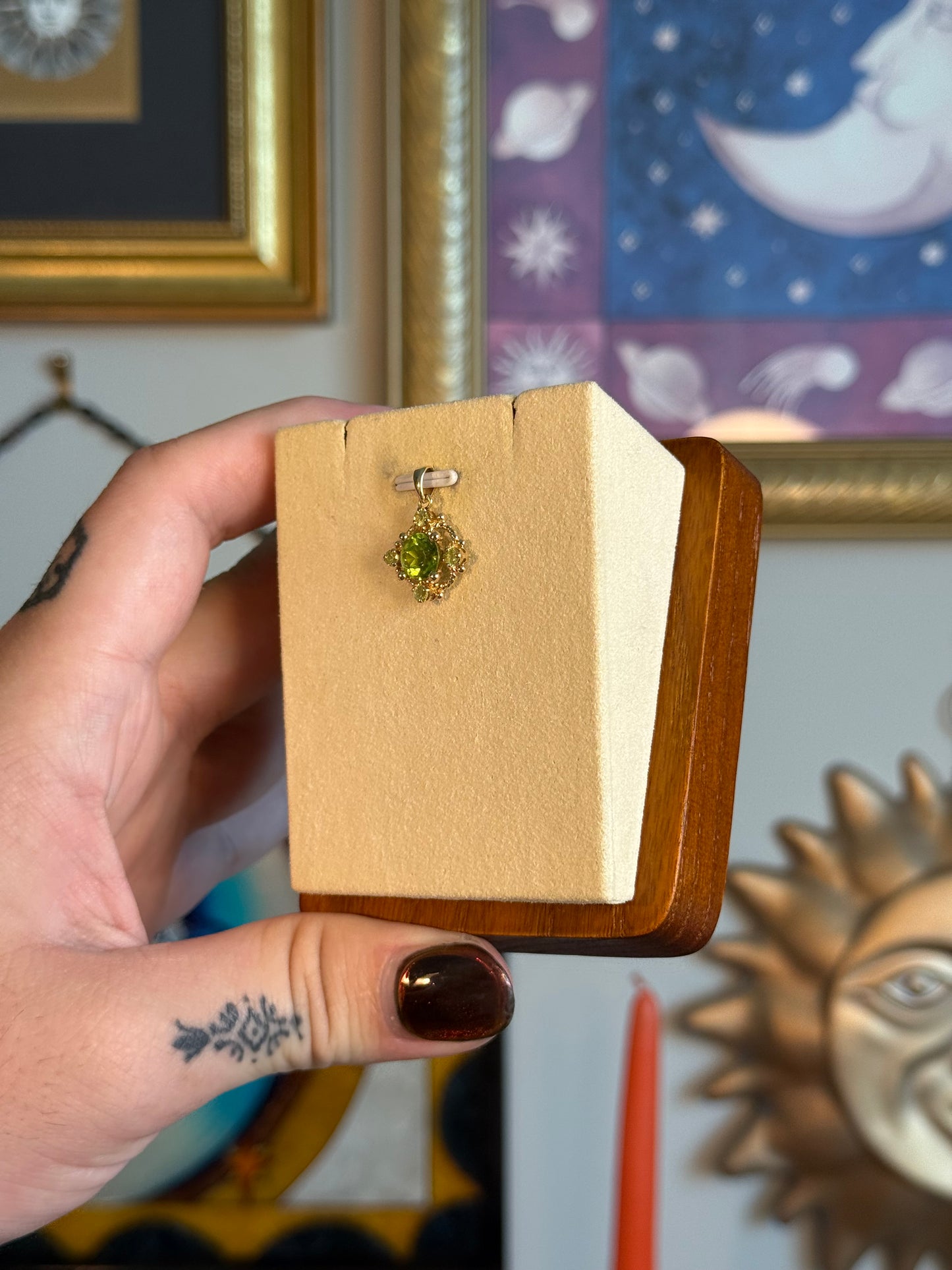 Ornate peridot pendant