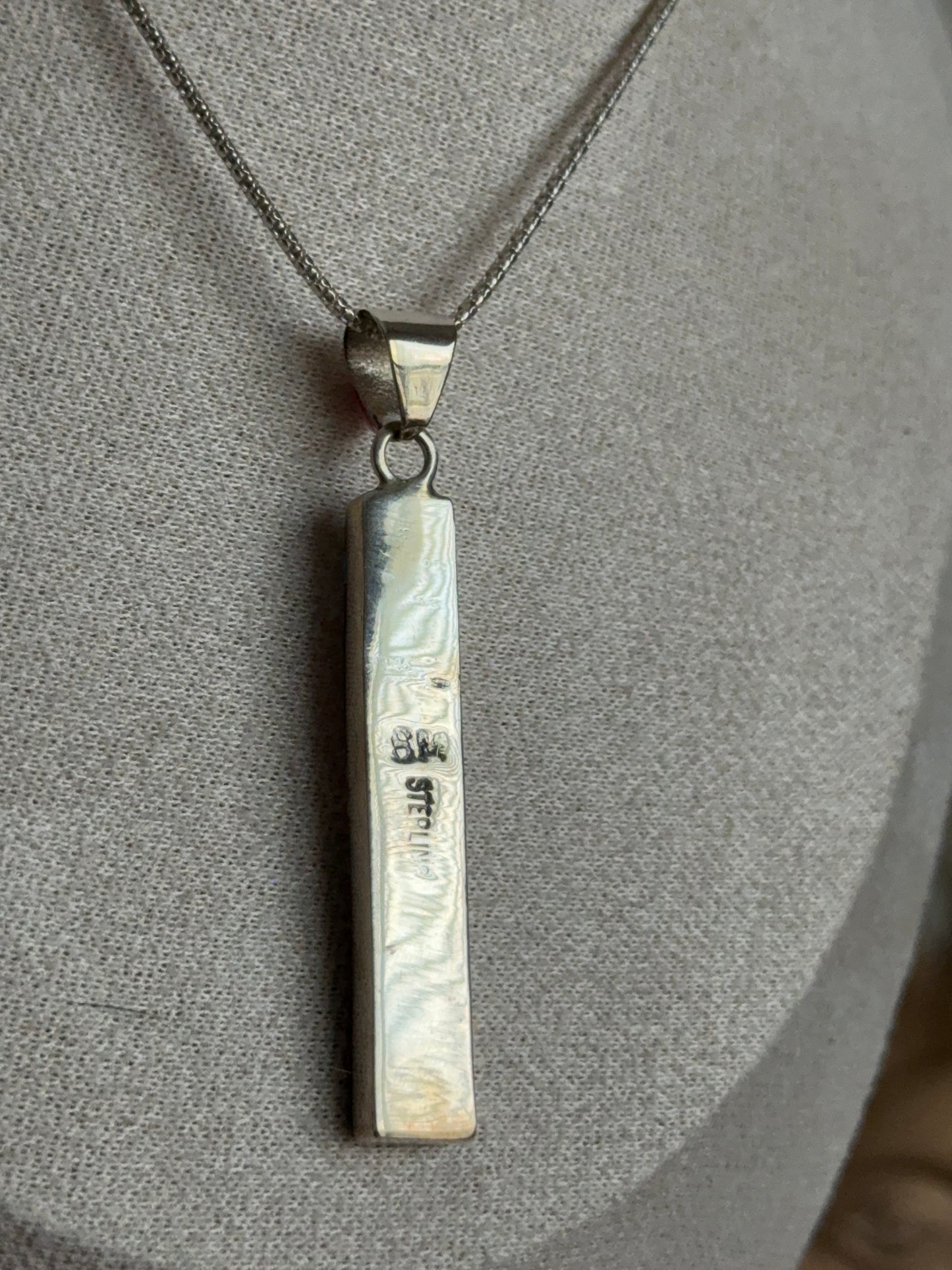 Sterling Silver Zuni inlay pendant