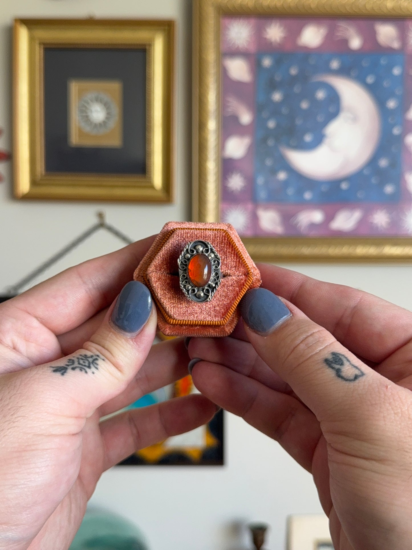 Amber shield ring