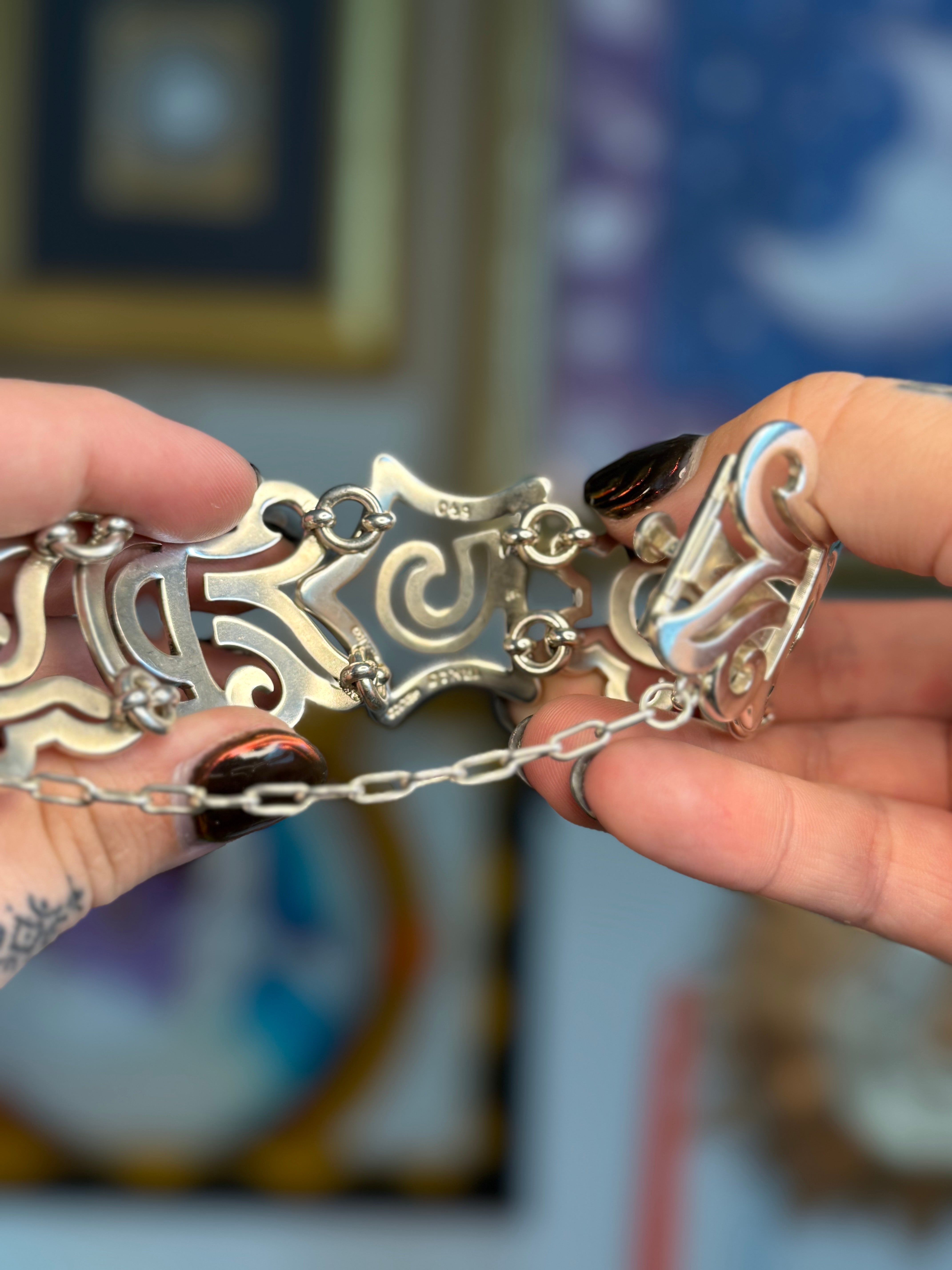 Taxco Ornate detailed chunky link bracelet – Venus Glamour