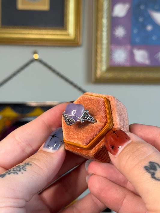 Amethyst & Marcasite heart ring