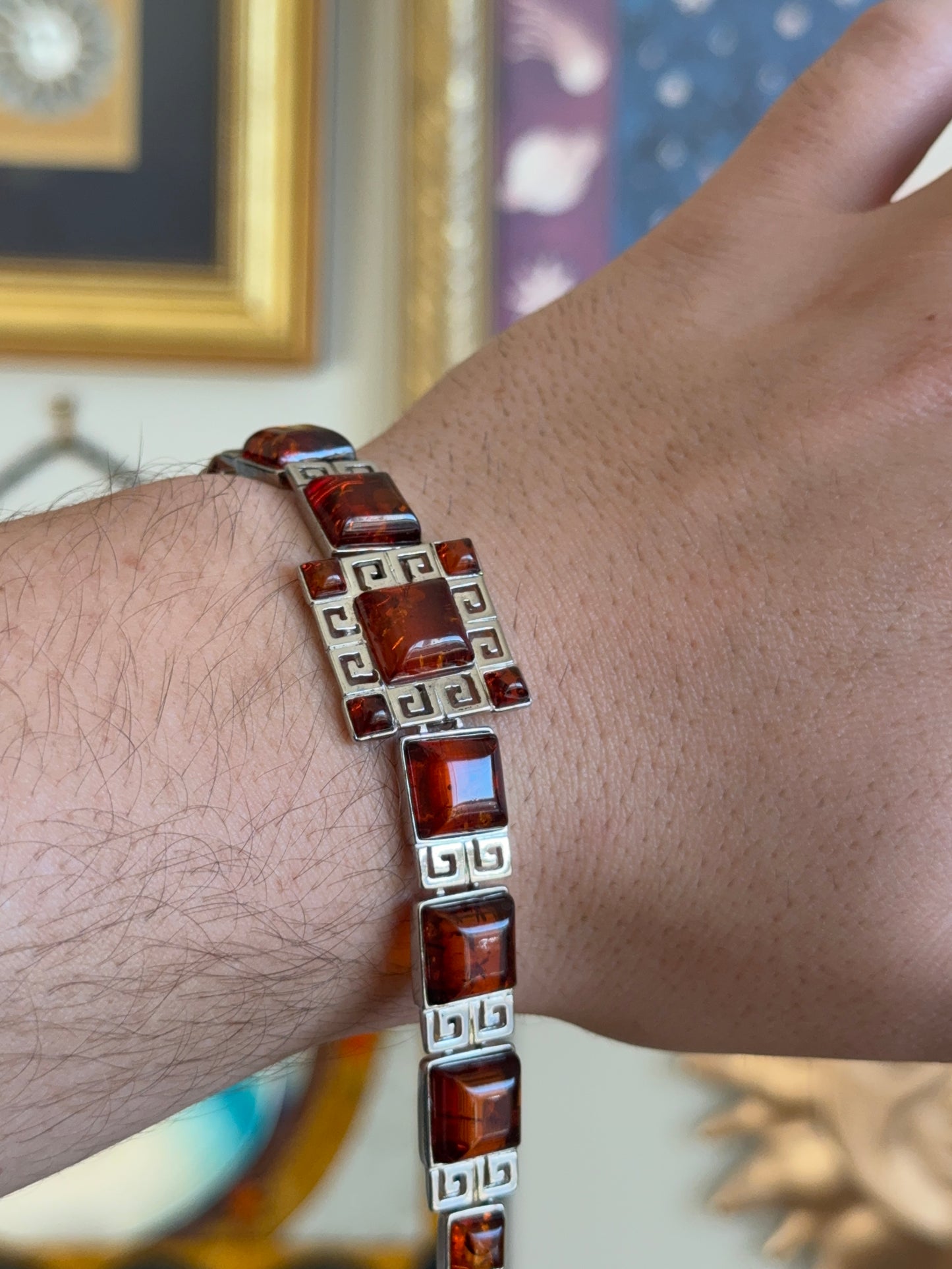 Silver Amber Bracelet